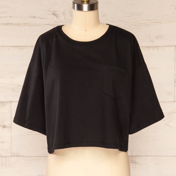 Double Zero Cropped Round Neck T-Shirt - Picture 1 of 7